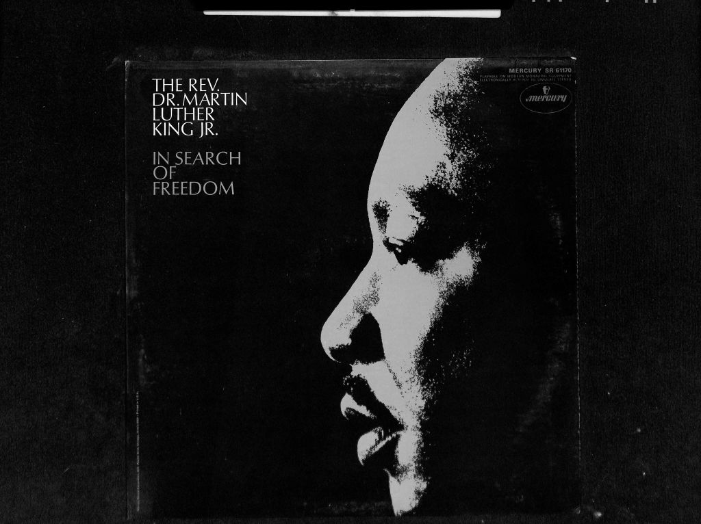 The Rev. Dr. Martin Luther King Jr.: In Search of Freedom. Image: profile of MLK.